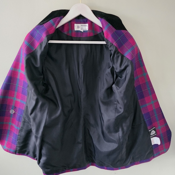 Braemar by Jeremy Scott 6 Vintage Elle Woods Barbiecore Retro Plaid Wool Blazer - Picture 14 of 14